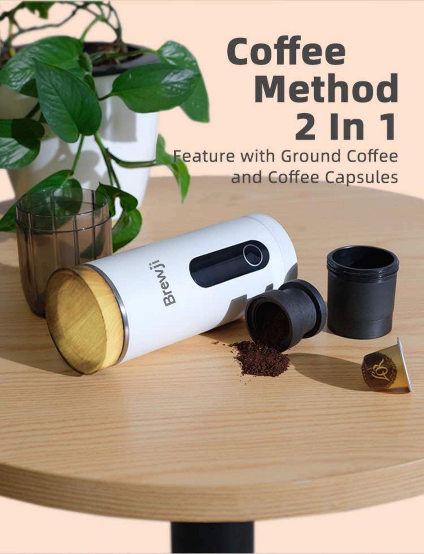 All-in-one, portable self-heating espresso machine w/milk frother